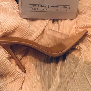 Nude and Clear Mule. UK size 8